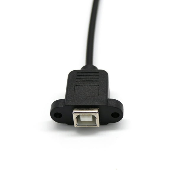 Cables USB 2.0 B Male to USB B Female Socket Printer Panel Mount Extension Cable 50cm Cable Length: 50cm, Color: Black 